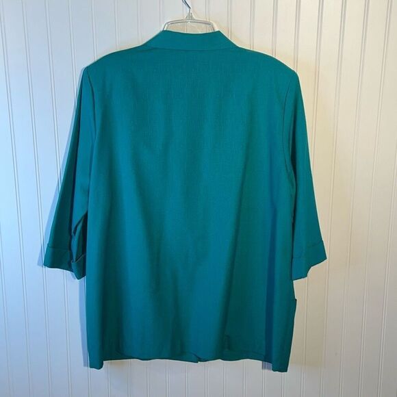 Vintage Alice Stuart One Button Blazer Jacket Women's size X-Large Green Office - Picture 8 of 12
